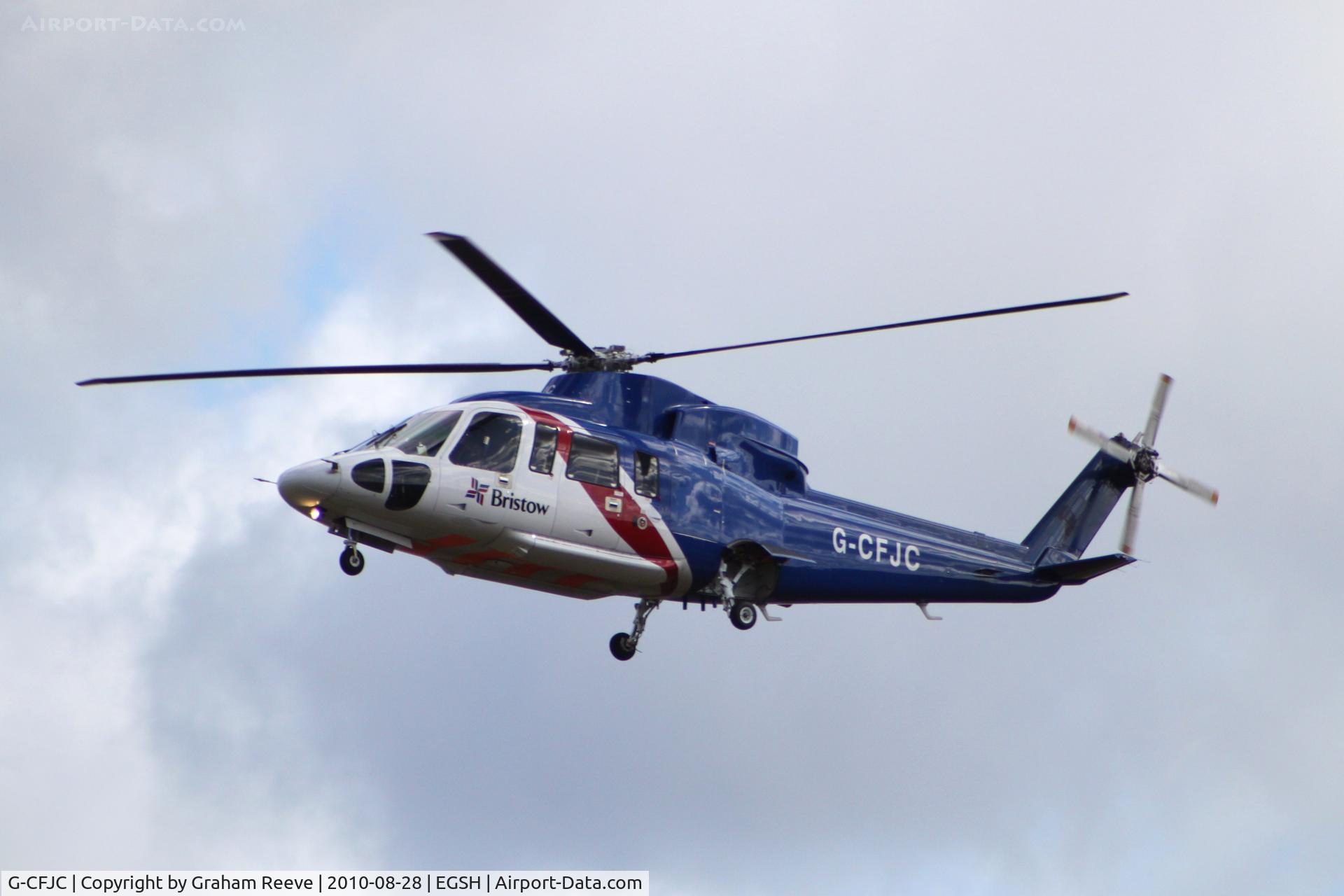 G-CFJC, 2008 Sikorsky S-76C C/N 760708, About to land.