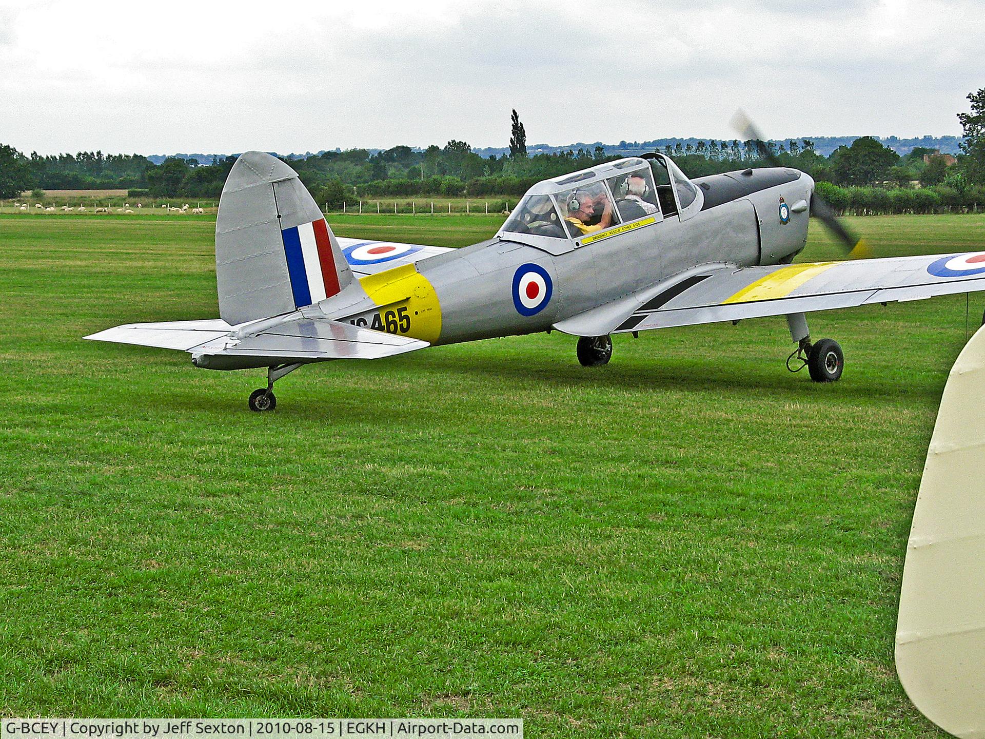 G-BCEY, 1951 De Havilland DHC-1 Chipmunk T.10 C/N C1/0515, DH Chipmunk T10 (WG465) taxiing out at Headcorn