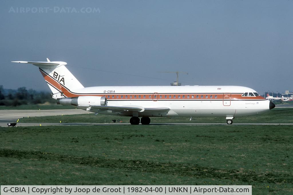 G-CBIA, 1969 BAC 111-416EK One-Eleven C/N BAC.166, British Islands Airways. From the G.Bouma collection: location unknown (somewhere in the UK I guess)