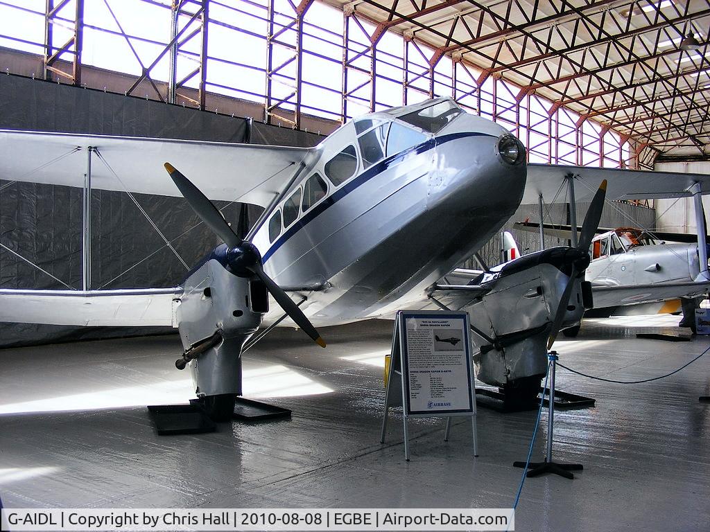 G-AIDL, 1946 De Havilland DH-89A Dominie/Dragon Rapide 6 C/N 6968, Air Atlantique Classic Flight DH Rapide inside the hangar at Coventry 'Airbase'