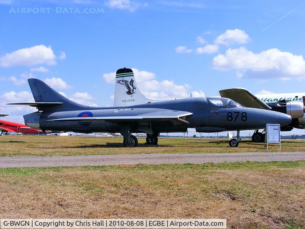 G-BWGN, 1955 Hawker Hunter T.8C C/N 41H-670689, previously on display at Kemble, now at Coventry 'Airbase'