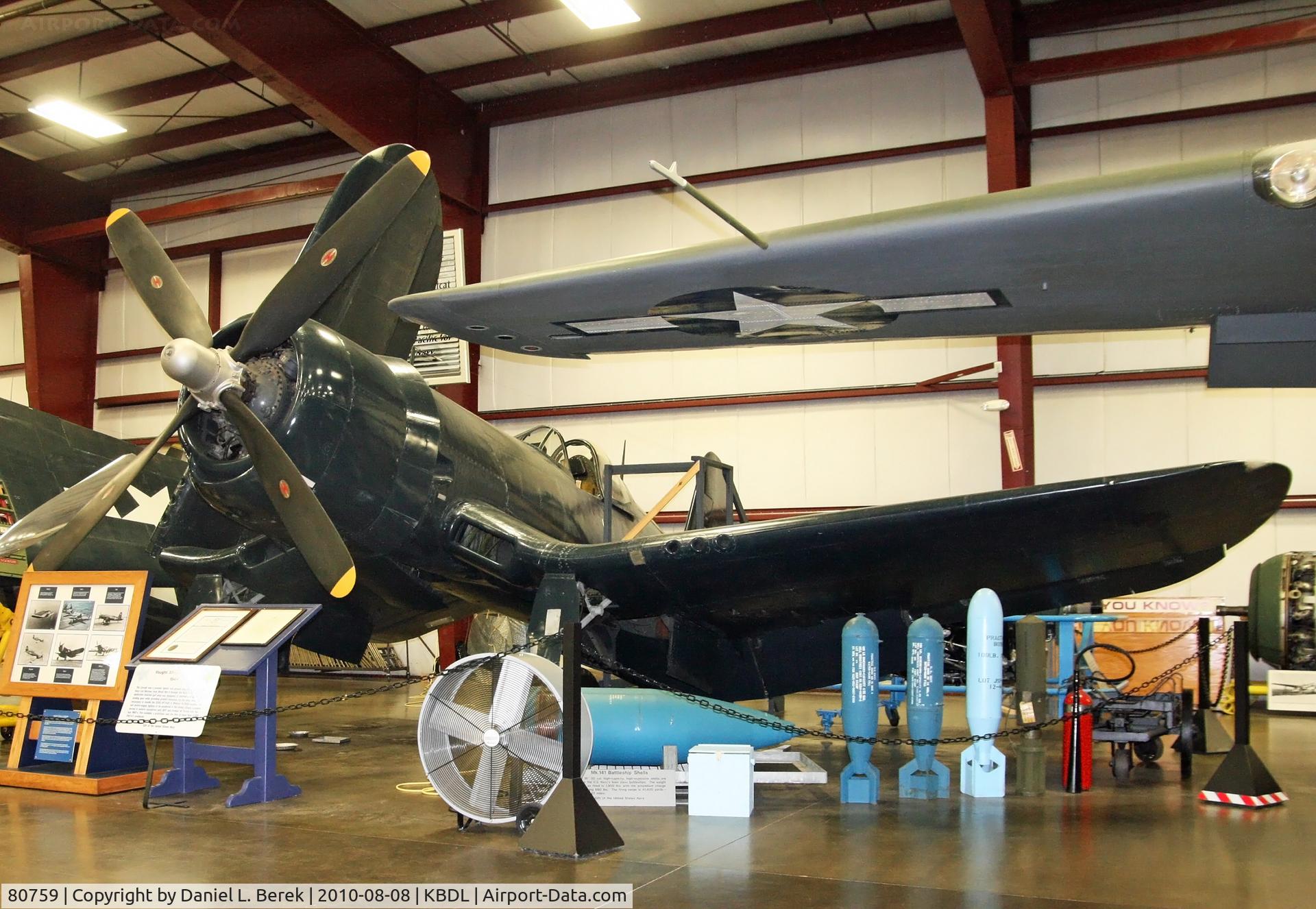 80759, Vought XF4U-4 Corsair C/N Not found 80759, On display at the New England Air Museum