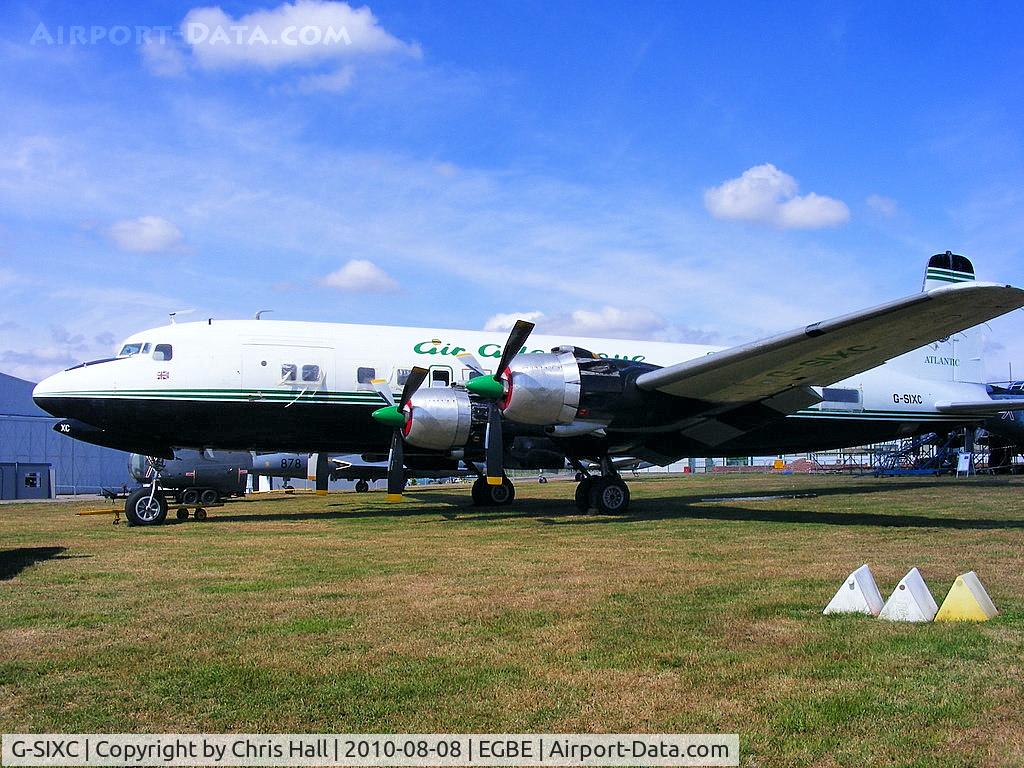 G-SIXC, 1958 Douglas DC-6B C/N 45550, Sadly,this DC-6 will never fly again, but there are plans to convert it into a restaurant at Coventry Airbase