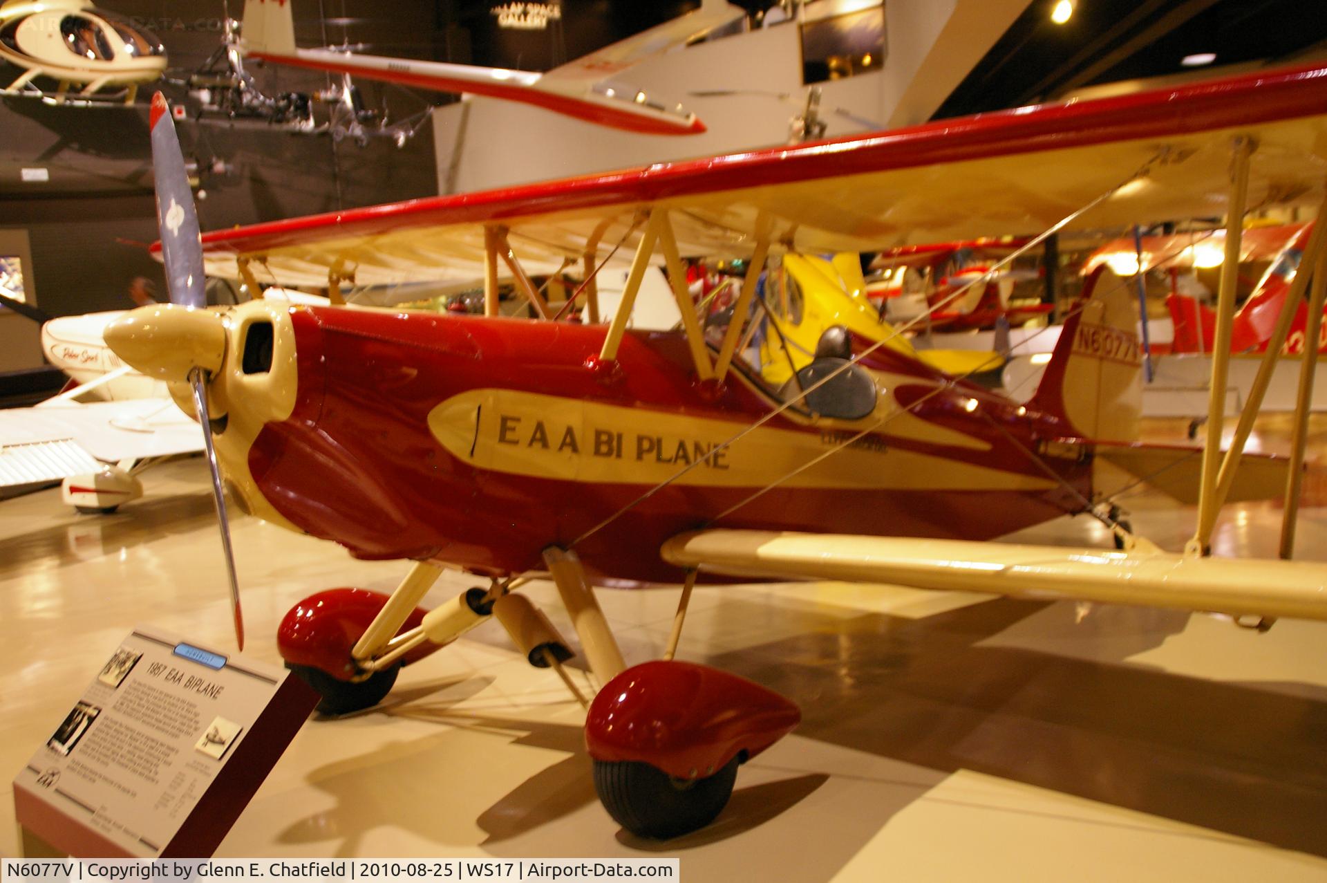 N6077V, 1960 Experimental Aircraft Association A-1 Bi-Plane C/N A1, EAA Biplane at the EAA Museum