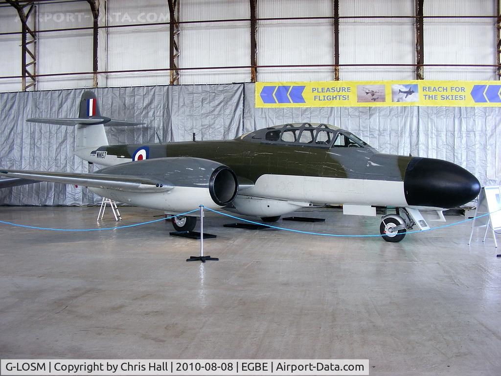G-LOSM, 1952 Gloster Meteor NF.11 C/N S4/U/2342, Aviation Heritage Ltd, displaying its former RAF ID WM167
