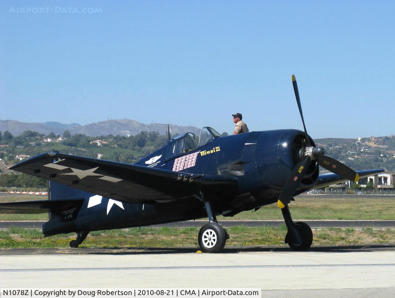 N1078Z, 1963 Grumman F6F-5 Hellcat C/N 27354801-66, 1963 S&S Special/Grumman F6F-5 HELLCAT 'Minsi III', P&W R-2800-10W 18 cylinder 2,200 Hp radial