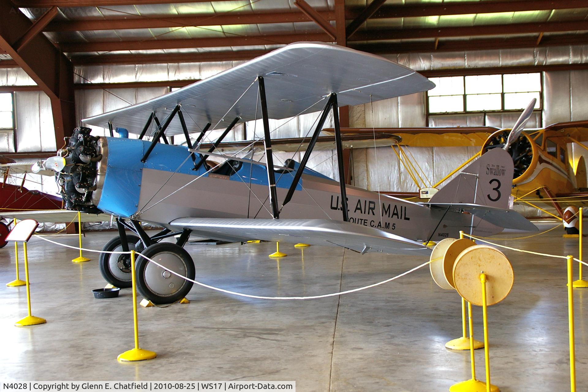 N4028, 1927 Swallow OX-5 Swallow C/N 899, At the EAA Museum