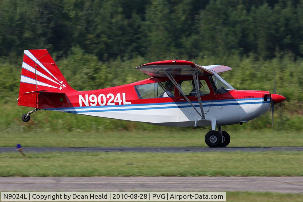 N9024L, 1970 Champion 7ECA Citabria C/N 758-70, 1970 Champion 7ECA Citabria N9024L on takeoff roll RWY 10 for some pattern work.