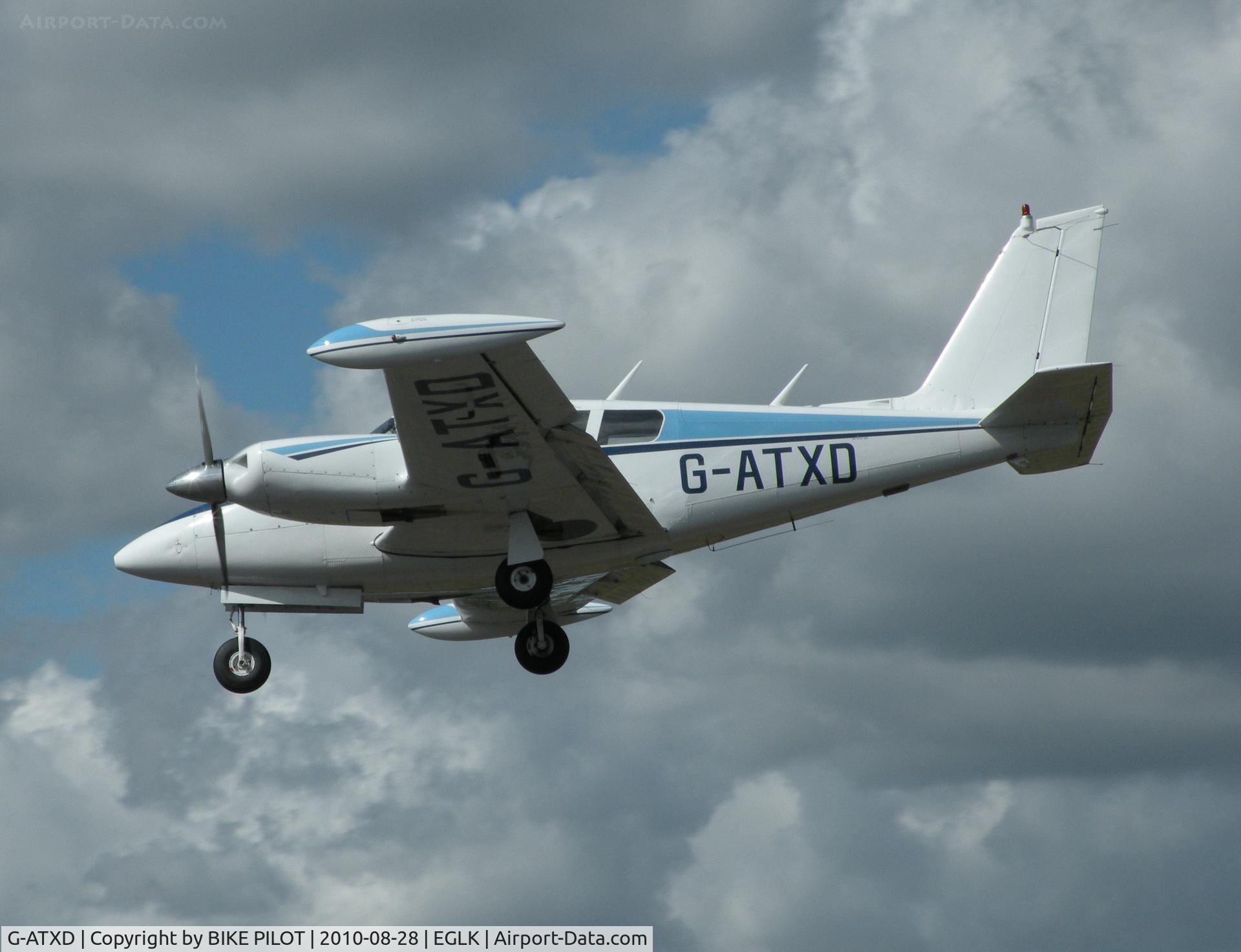 G-ATXD, 1966 Piper PA-30-160 B Twin Comanche C/N 30-1166, Resident Twin Commanche on finals for rwy 25.