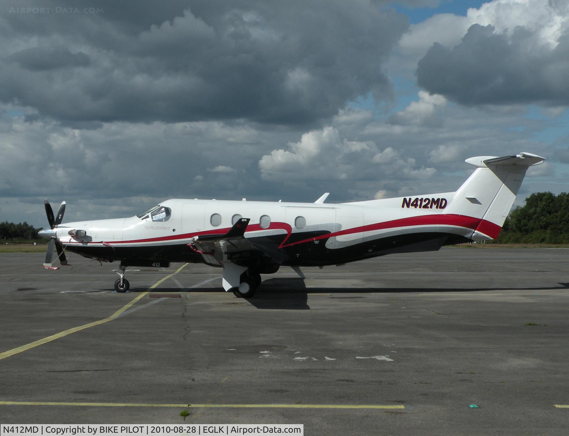 N412MD, 2001 Pilatus PC-12/45 C/N 412, Smart PC12 on the terminal apron.