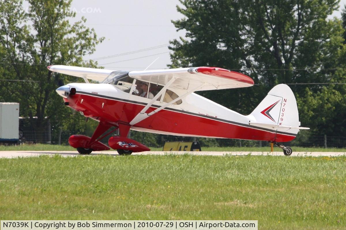 N7039K, 1950 Piper PA-20 Pacer C/N 20-147, Departing Airventure 2010 - Oshkosh, Wisconsin