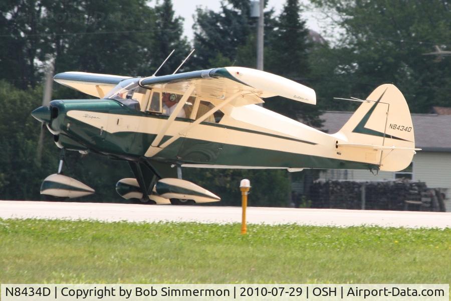N8434D, 1957 Piper PA-22-160 Tri Pacer C/N 22-5689, Departing Airventure 2010 - Oshkosh, Wisconsin