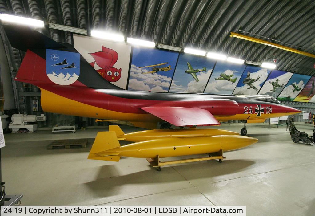 24 19, Fokker RF-104G Starfighter C/N 8161, S/n 8161 - Beautiful German Air Force F-104G preserved in special German flag c/s inside Deutsche Kanadische Museum at Baden Baden Airport...