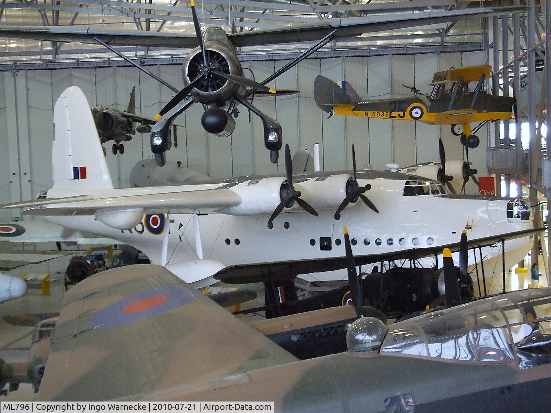 ML796, 1944 Short S.25 Sunderland Mk.V C/N SH.1071, Short Sunderland V at the Imperial War Museum, Duxford