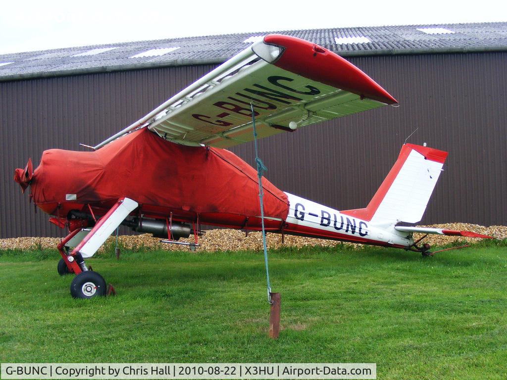 G-BUNC, 1979 PZL-Okecie PZL-104 Wilga 35A C/N 129444, at the private airstrip on the opposite side of the road from the glider airfield