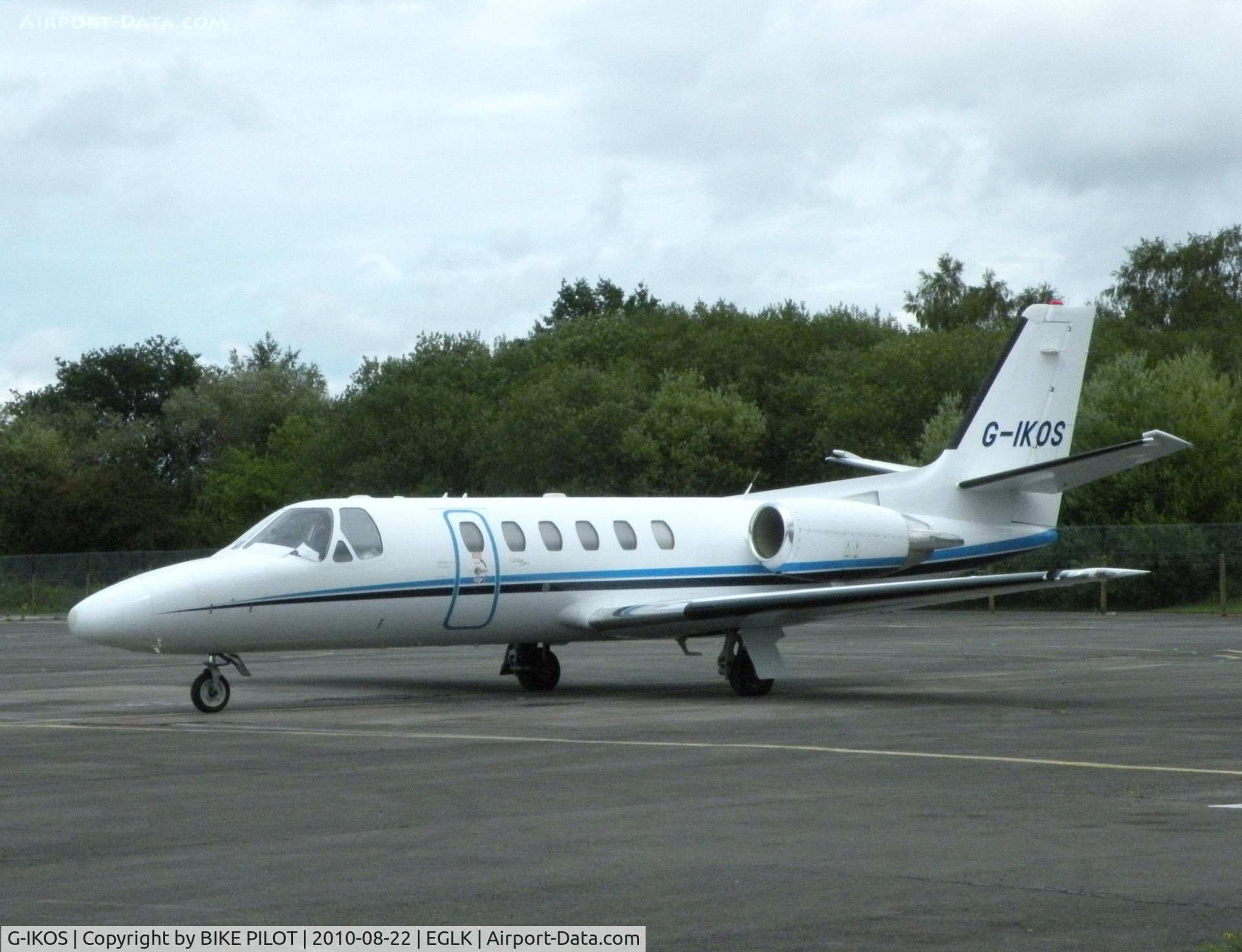 G-IKOS, 2001 Cessna 550 Citation Bravo C/N 550-0957, Citation II on the terminal apron.