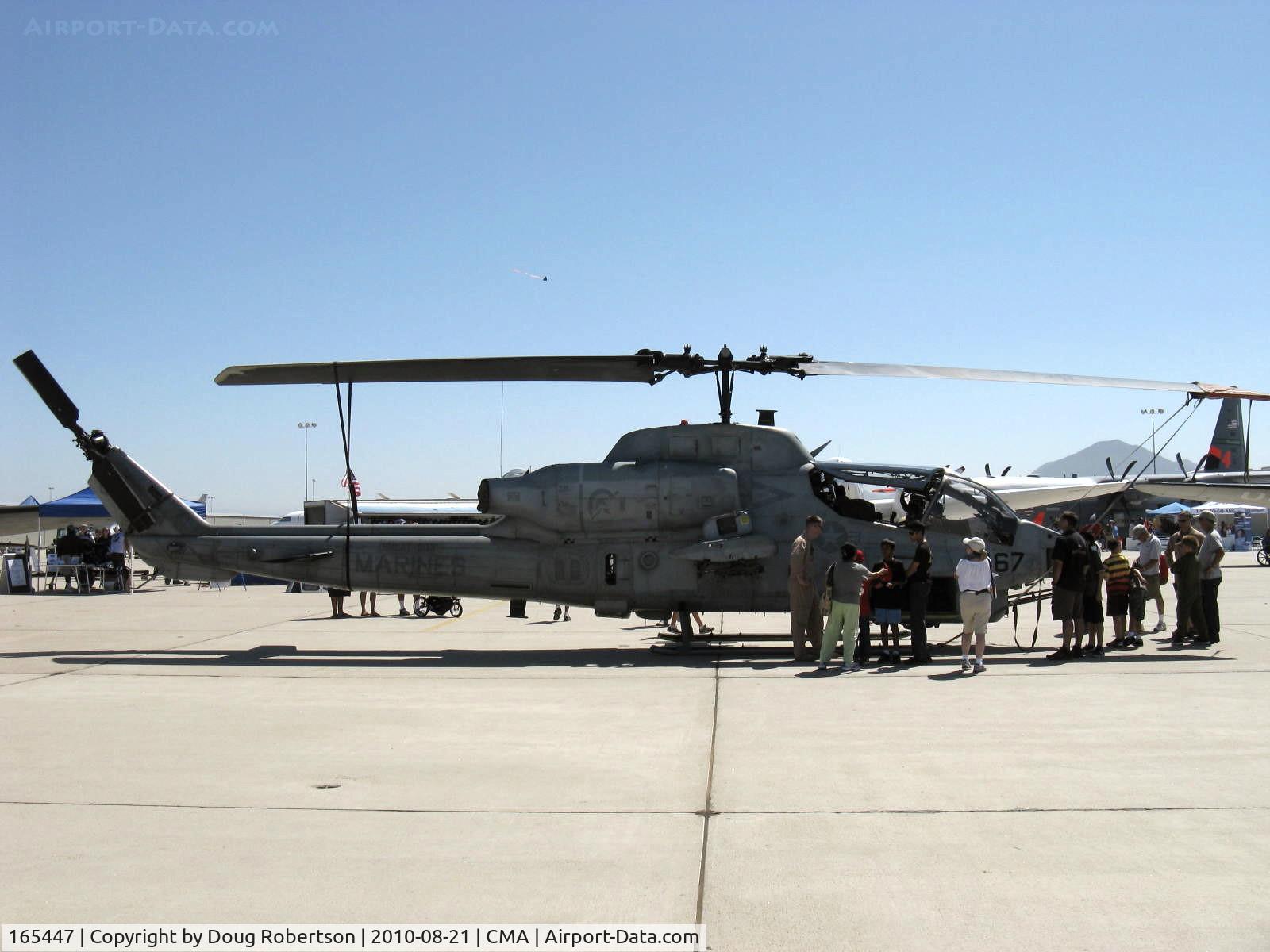 165447, Bell AH-1W Super Cobra C/N Not found 165447, Bell AH-1W SuperCobra of HMLAT-303 attack helicopter, Armament: 20 mm M197 3 barreled  cannon in turret, 2.75 inch Hydra 70 rockets, 127 mm Zuni rockets, TOW missiles, AGM-114 Hellfire missiles & AGM-9 Sidewinder missiles