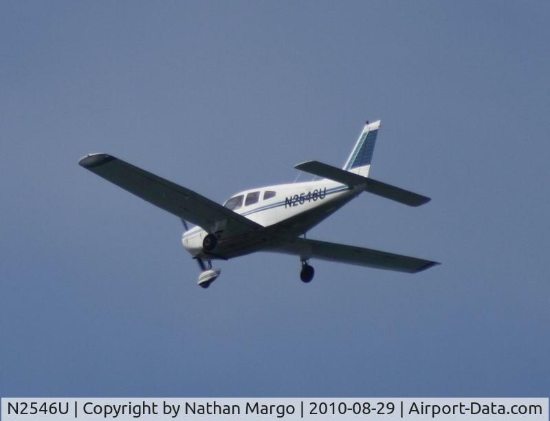 N2546U, 1979 Piper PA-28-161 C/N 28-8016033, Seen flying South over Ocean Beach Pier, San Diego, California