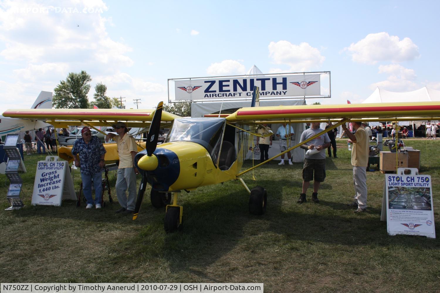 N750ZZ, 2007 Zenith STOL CH-750 C/N 7-6640, 2007 STOL CH 750, c/n: 7-6640.  Checker board removed and replaced with red stripe.  Vinyl stickers makes repainting easy.