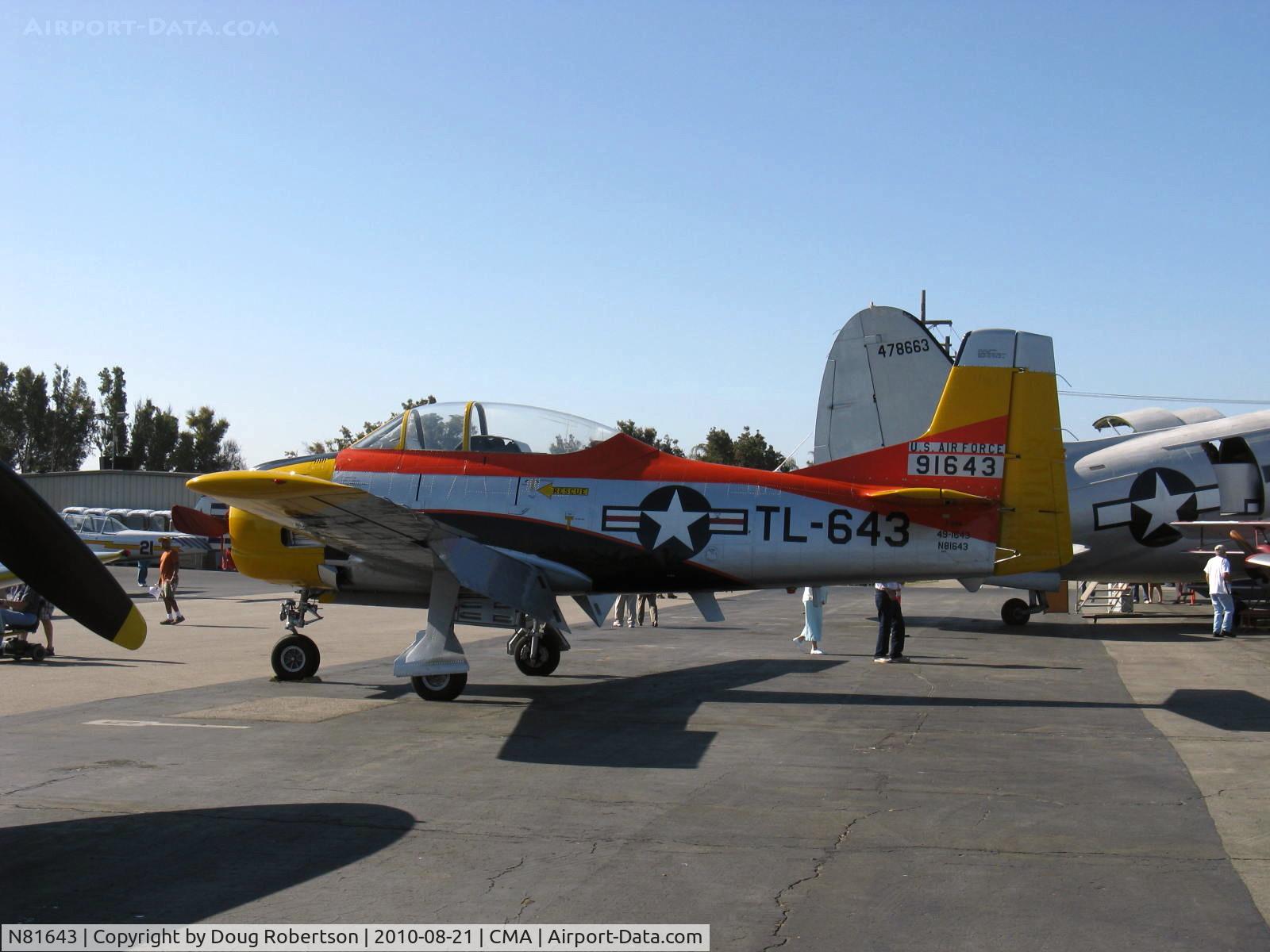 N81643, 1949 North American T-28A Trojan C/N 159-155 (49-1643), 1949 North American T28A TROJAN, Wright R-1300-C7BA 800 Hp