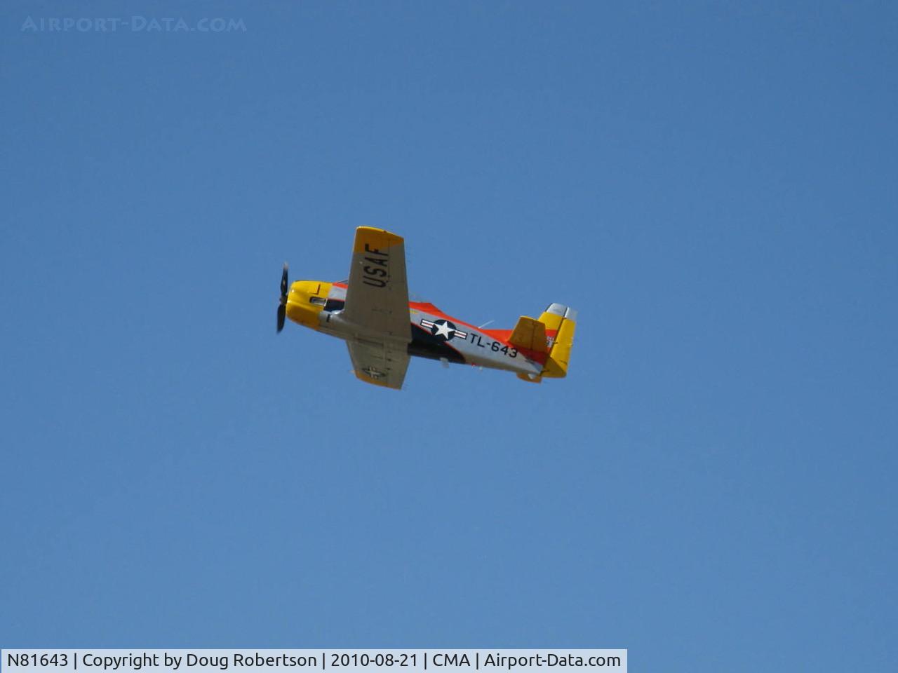 N81643, 1949 North American T-28A Trojan C/N 159-155 (49-1643), 1949 North American T28A TROJAN, Wright R-1300-C7BA 800 Hp, fast flyover