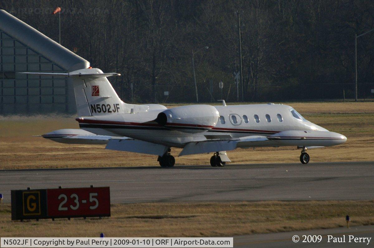 N502JF, 1982 Gates Learjet 35A C/N 490, Easing down the runway, you can see the spoilers better here