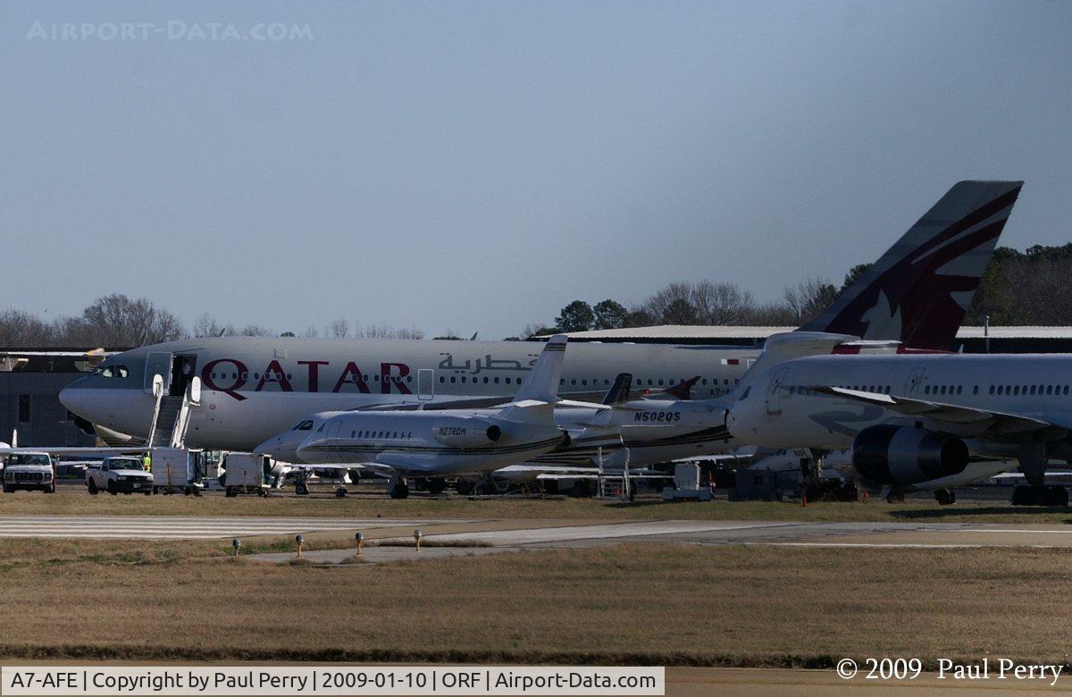 A7-AFE, 1993 Airbus A310-308 C/N 667, Sitting on the ramp, waiting for the ceremony to end.