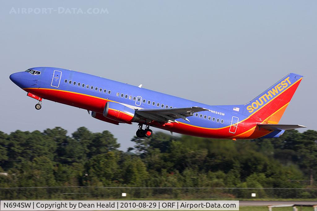 N694SW, 1985 Boeing 737-3T5 C/N 23061, Southwest Airlines N694SW (FLT SWA741) departing RWY 5 en route to Chicago Midway Int'l (KMDW).