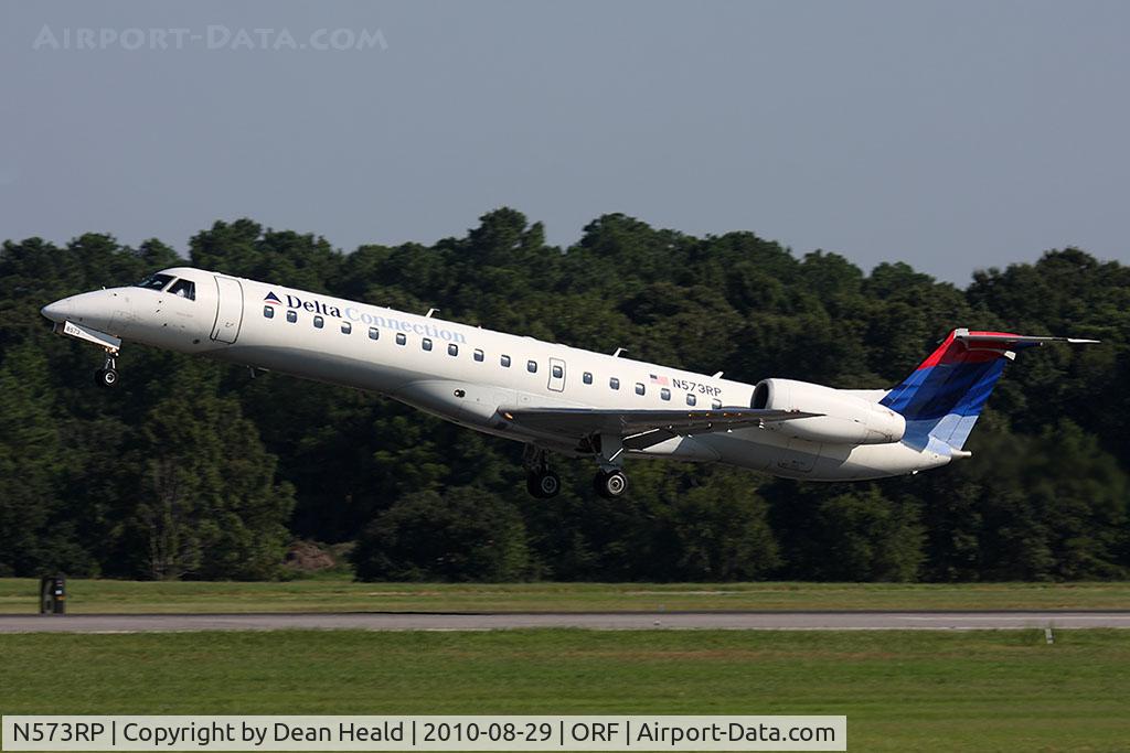 N573RP, 2004 Embraer ERJ-145LR (EMB-145LR) C/N 14500837, Delta Connection (Chautauqua Airlines) N573RP departing RWY 5 en route to Detroit Metro Wayne County (KDTW) as 