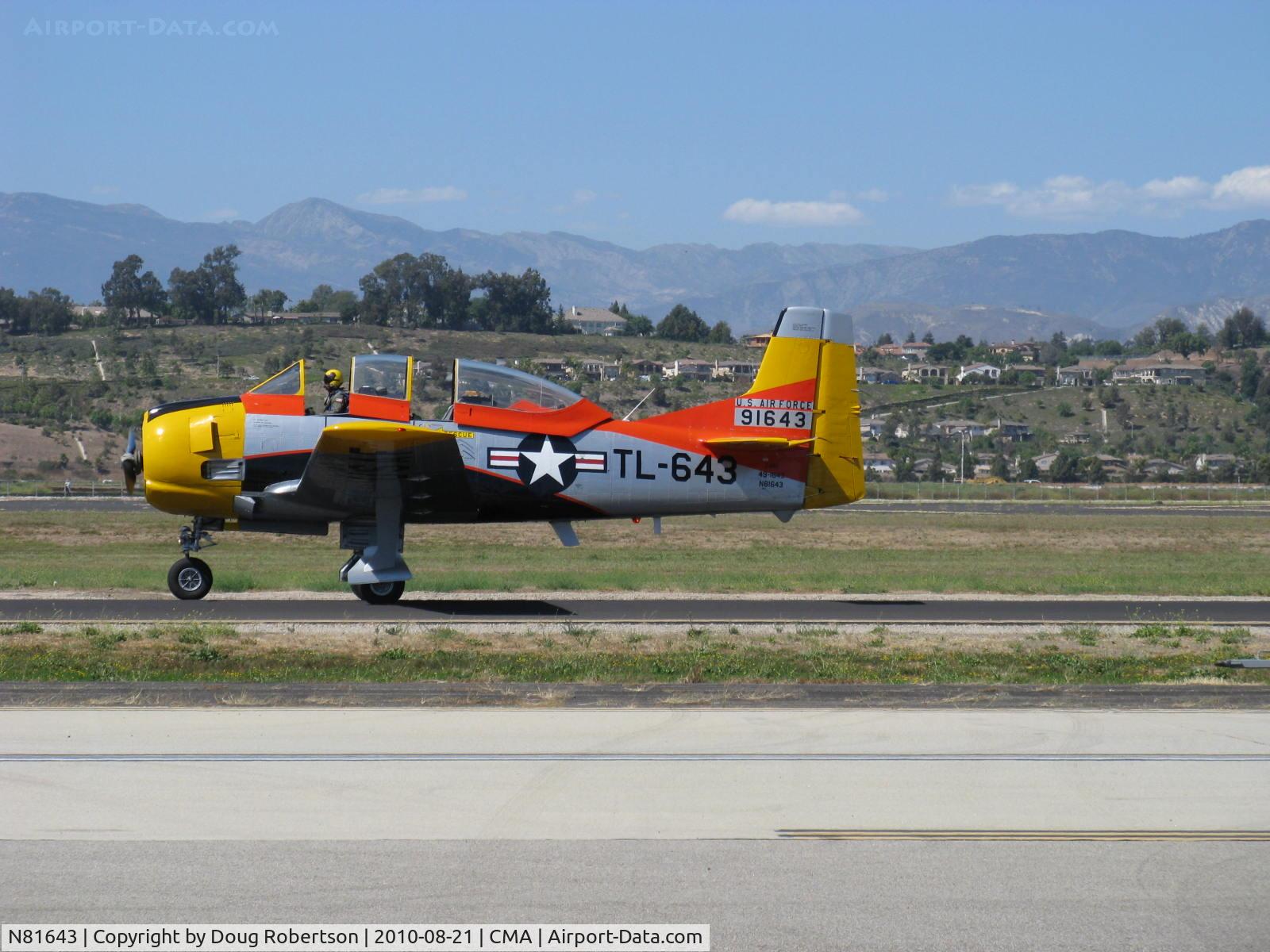 N81643, 1949 North American T-28A Trojan C/N 159-155 (49-1643), 1949 North Amerivcan T28A TROJAN, Wright R-1300-C7BA 800 Hp, taxi