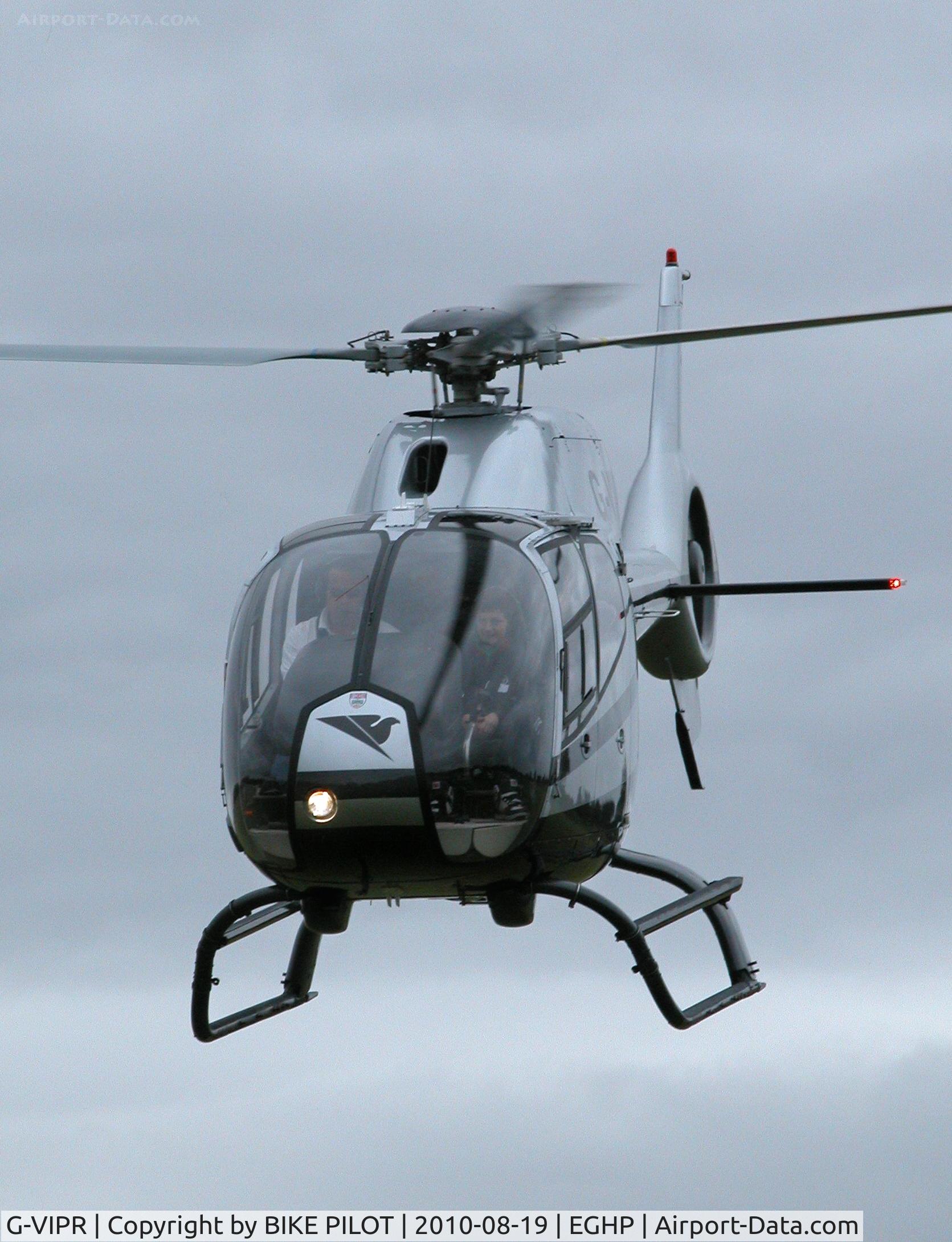 G-VIPR, 1998 Eurocopter EC-120B Colibri C/N 1049, Papa Romeo departing for first flight of the day. Starlight Foundation Day