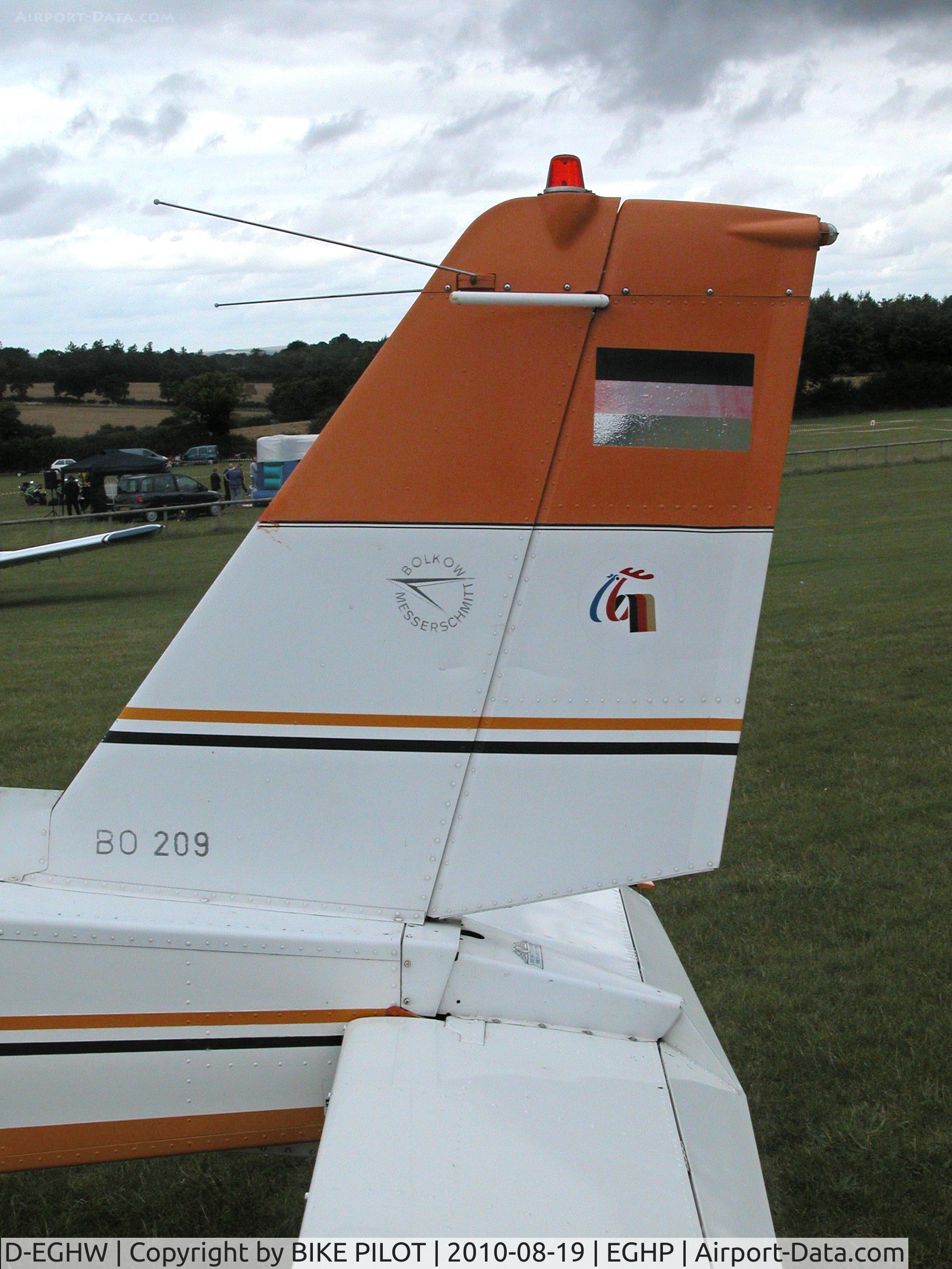 D-EGHW, 1984 Bolkow Bo-209 Monsun 150FV C/N 170, Monsun tail feathers. Starlight Foundation Day