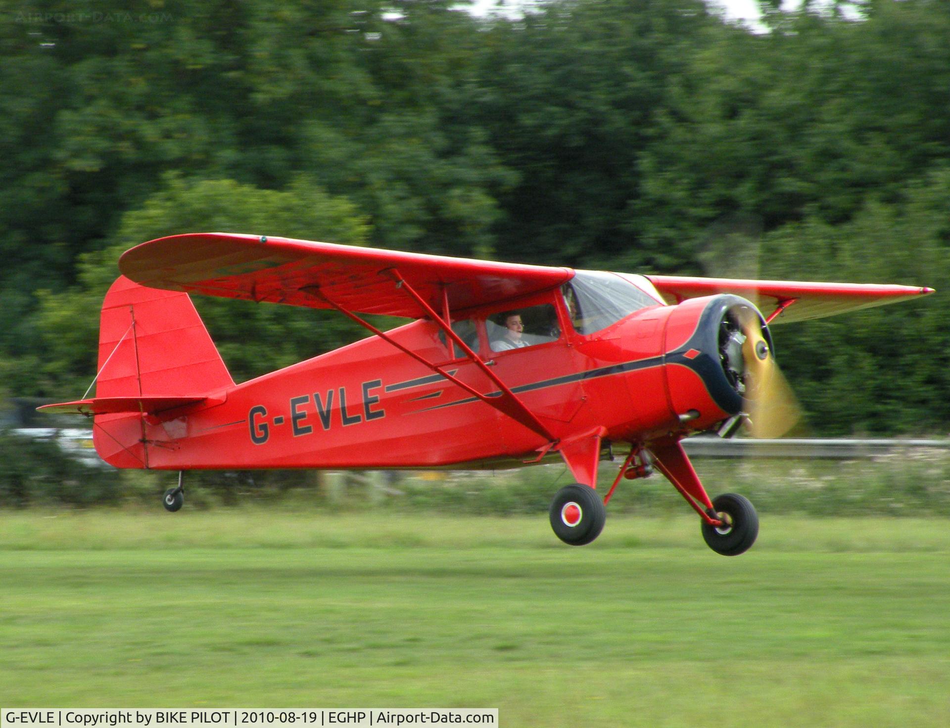 G-EVLE, 1939 Rearwin 8125 Cloudster C/N 803, Resident a/c getting airbourne from rwy 26. Starlight Foundation Day