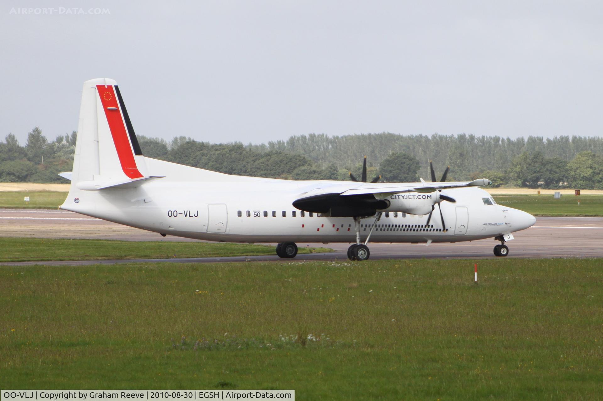 OO-VLJ, 1987 Fokker 50 C/N 20105, About to depart.