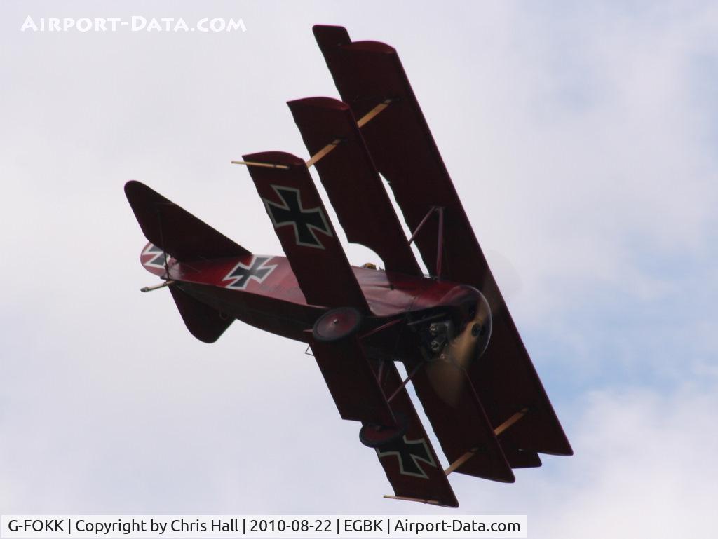 G-FOKK, 2006 Fokker Dr.1 Triplane Replica C/N PFA 238-14253, displaying at the Sywell Airshow