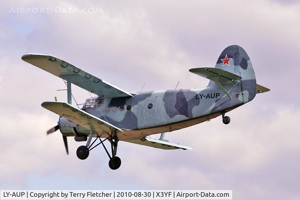 LY-AUP, 1984 Antonov An-2R C/N 1G206-49, Antonov 2 arriving at 2010 Abbots Bromley Wings and Wheels