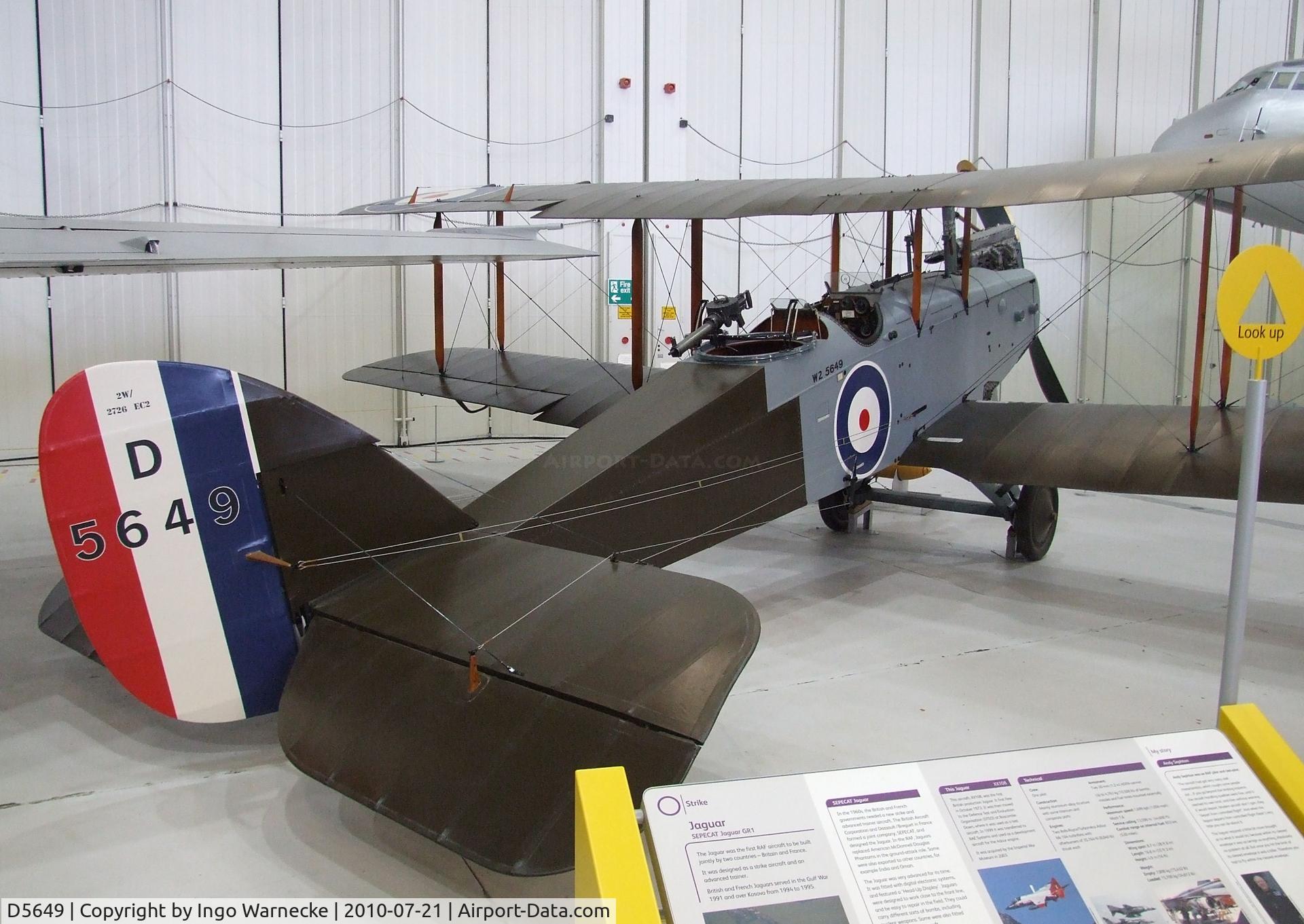 D5649, De Havilland DH-9 C/N Not found D5649, De Havilland D.H.9 at the Imperial War Museum, Duxford
