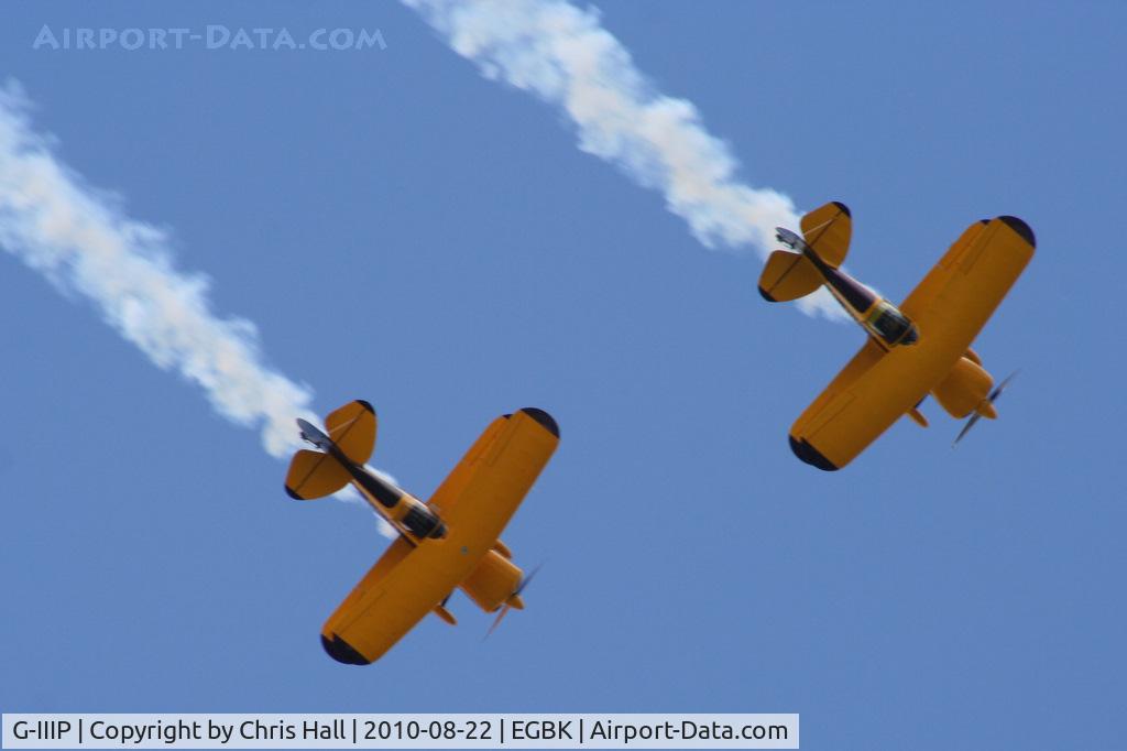 G-IIIP, 1984 Pitts S-1D Special C/N PFA 009-10195, displaying at the Sywell Airshow with G-BETI