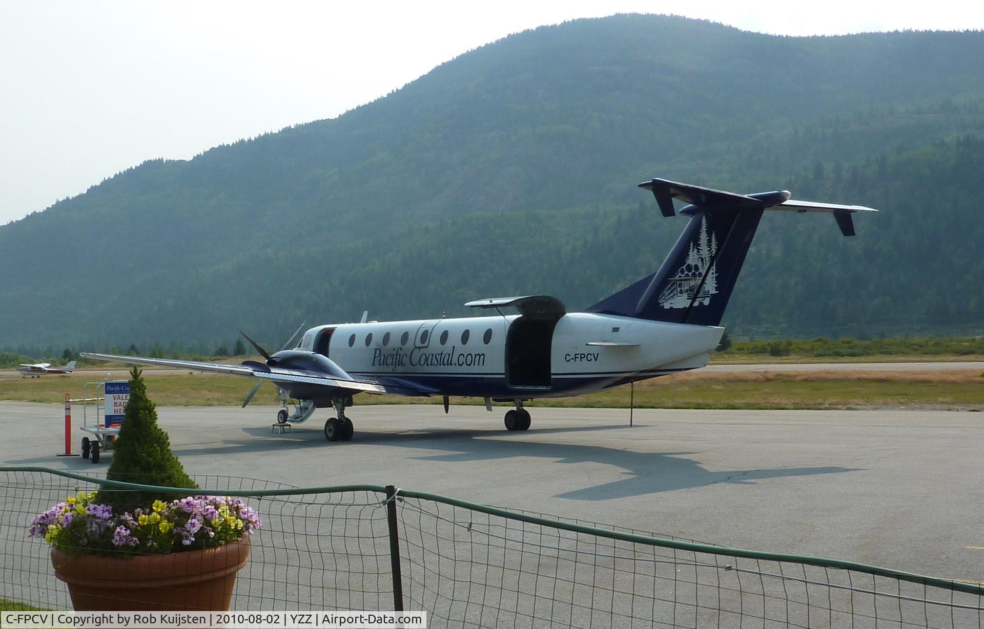C-FPCV, 1984 Beech 1900C C/N UB-9, August 2, 2010. Coming from Vancouver. Just after landing at Trail airport (YZZ) 1st time in a Beech 1900C. Great little plane