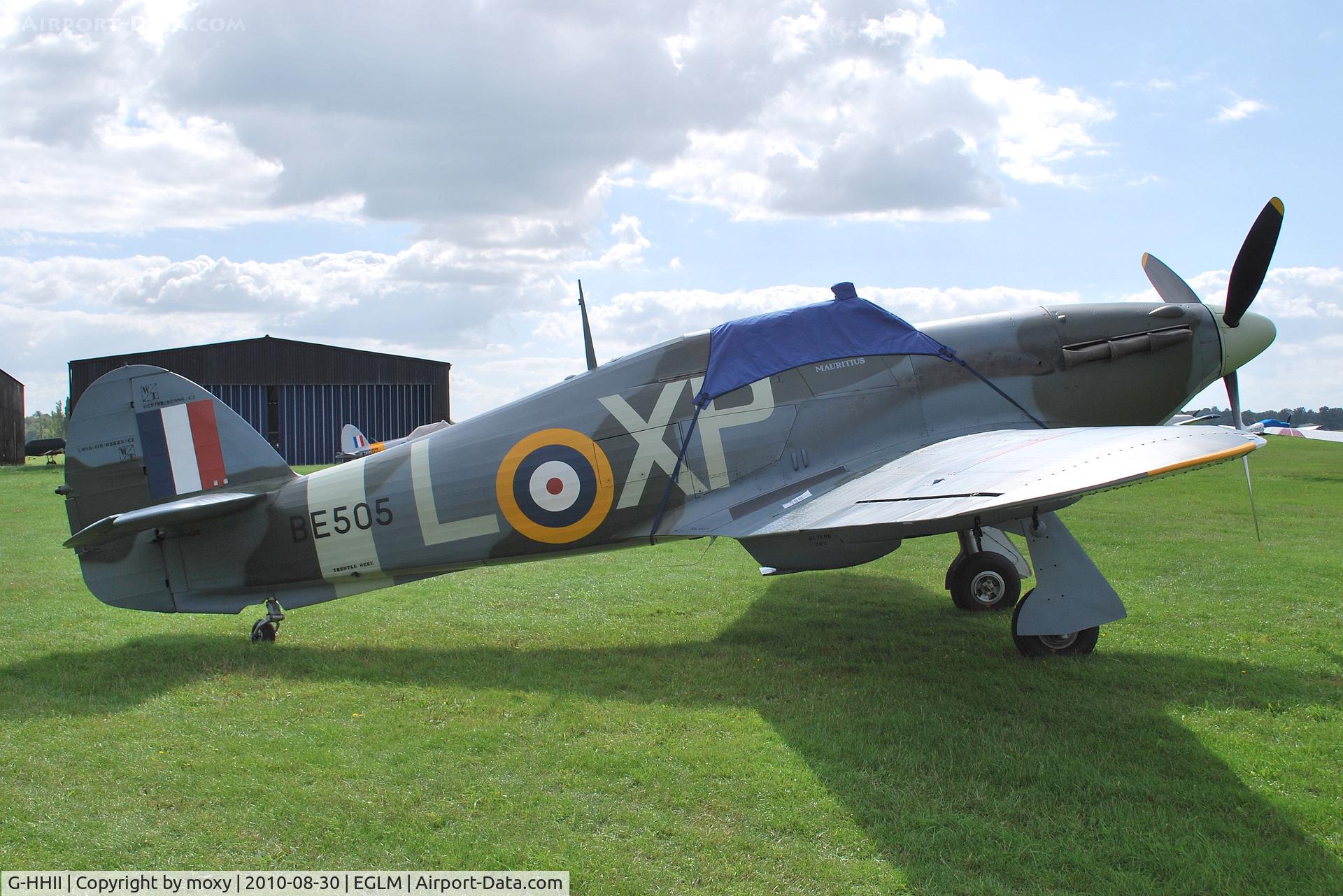 G-HHII, 1940 Hawker (CCF) Hurricane Mk2B C/N CCF/R20023, Hangar Eleven Collection Hawker Hurricane IIB visiting White Waltham.