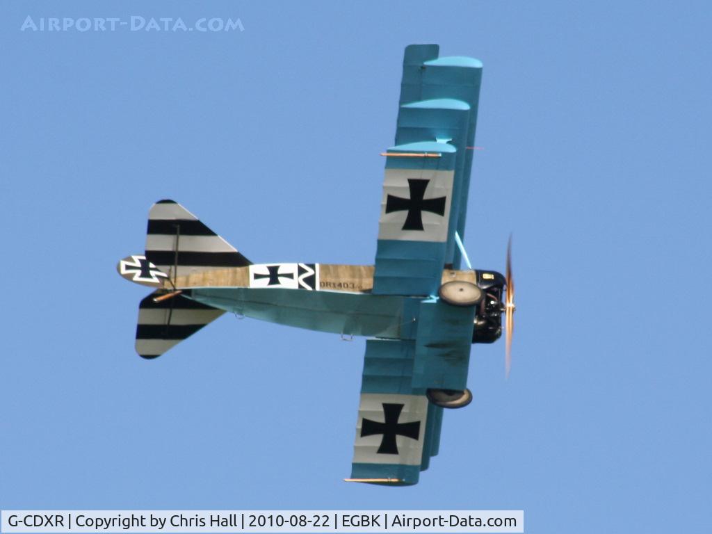 G-CDXR, 2006 Fokker Dr.1 Triplane Replica C/N PFA 238-14043, displaying at the Sywell Airshow