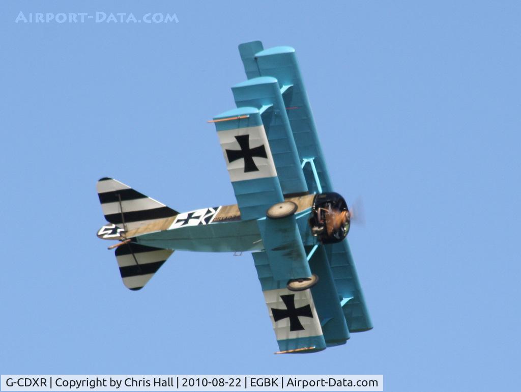 G-CDXR, 2006 Fokker Dr.1 Triplane Replica C/N PFA 238-14043, displaying at the Sywell Airshow