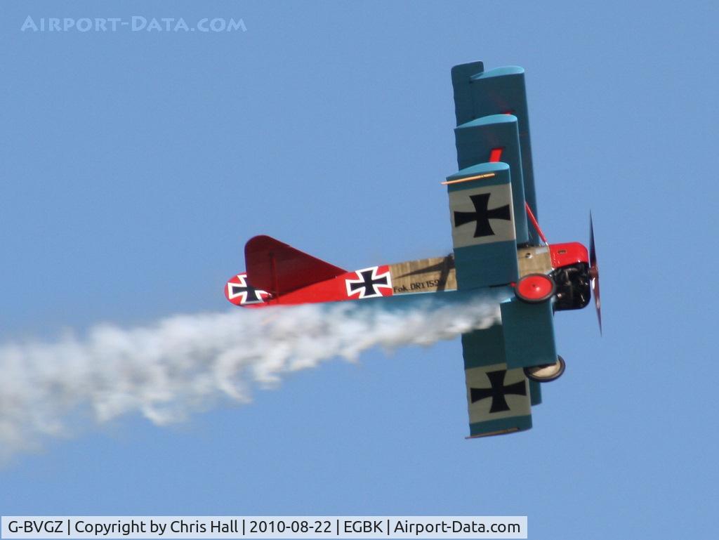 G-BVGZ, 1994 Fokker Dr.1 Triplane Replica C/N PFA 238-12654, displaying at the Sywell Airshow