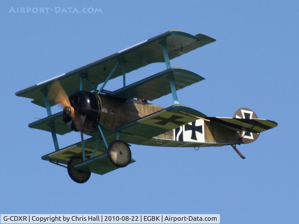 G-CDXR, 2006 Fokker Dr.1 Triplane Replica C/N PFA 238-14043, displaying at the Sywell Airshow