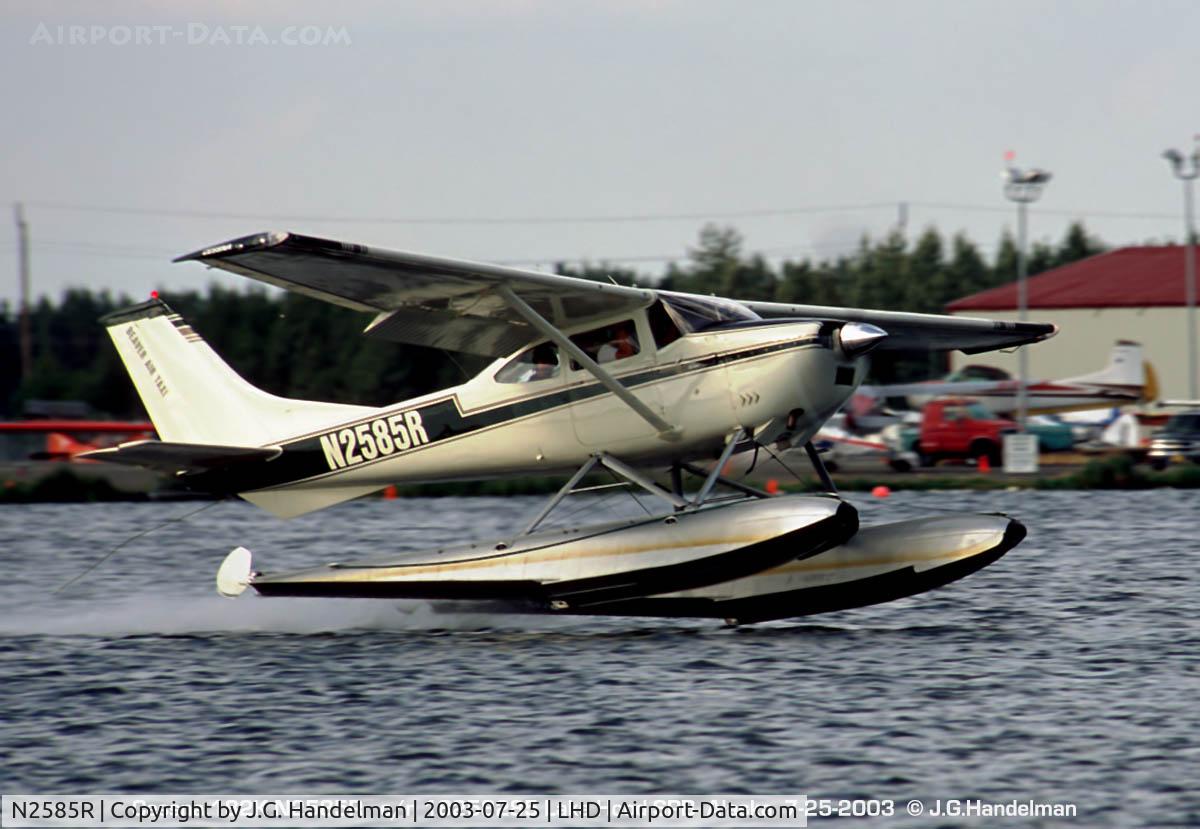 N2585R, 1967 Cessna 182K Skylane C/N 18258285, Take off at Lake Hood SPB AK.