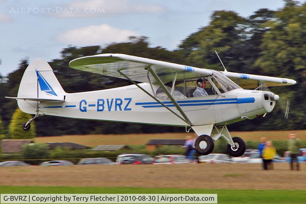 G-BVRZ, 1954 Piper L-18C Super Cub (PA-18-95) C/N 18-3381, 1954 Piper PIPER PA-18, c/n: 18-3381 arriving at 2010 Abbots Bromley Fly-In