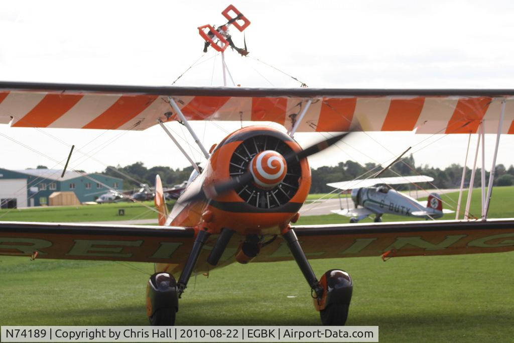 N74189, 1941 Boeing PT-17/R985 Kaydet (A75N1) C/N 75-717, at the Sywell Airshow