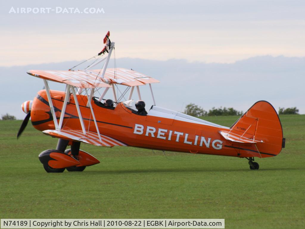 N74189, 1941 Boeing PT-17/R985 Kaydet (A75N1) C/N 75-717, at the Sywell Airshow
