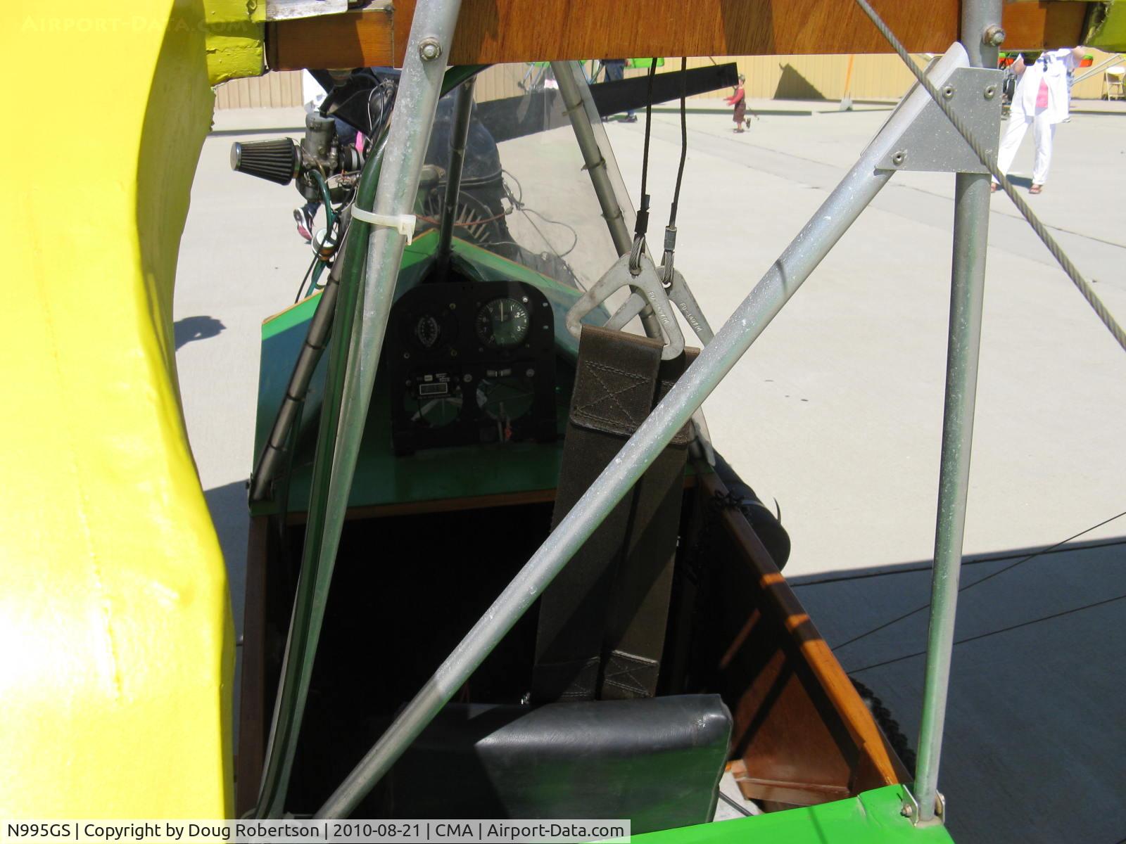 N995GS, 1999 Butterfly Aero Banty C/N 1285, 1999 Stucker Butterfly Aero BANTY Ultralight, Rotax 277 26 Hp single cylinder two-stroke engine with integral reduction drive, single seat and panel