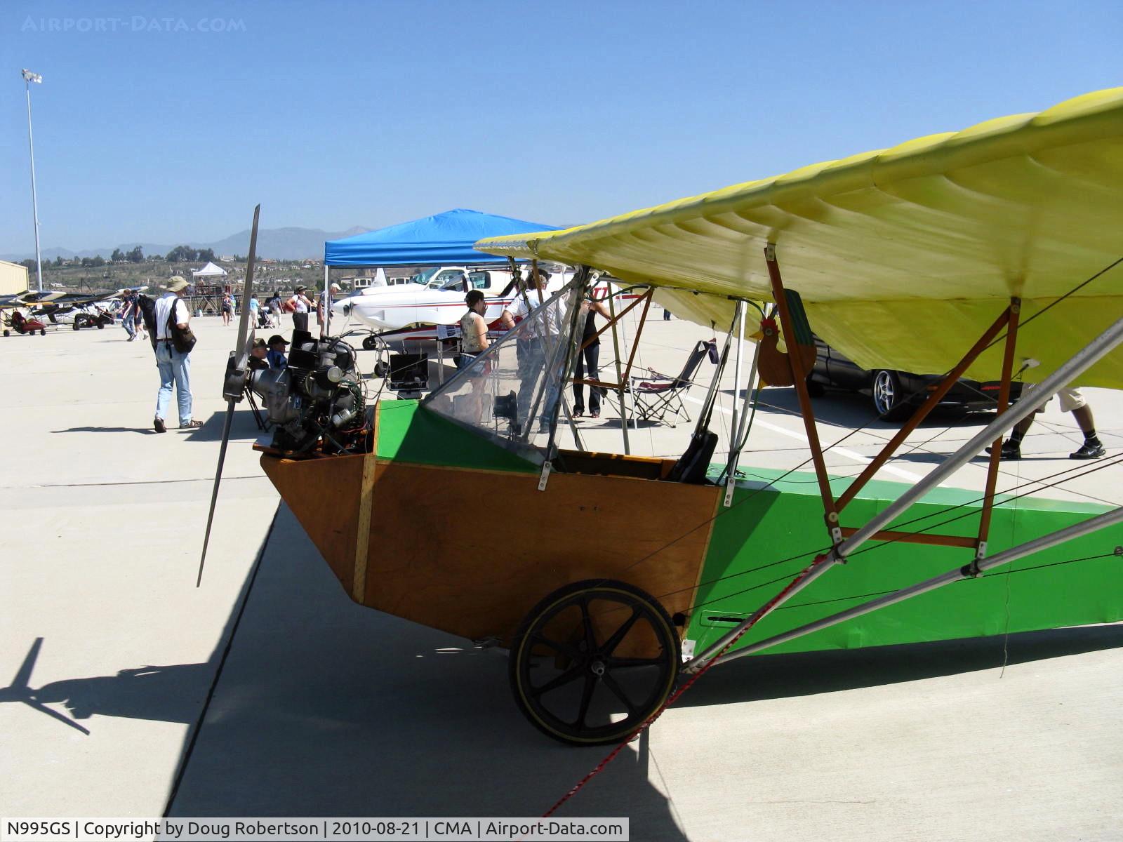 N995GS, 1999 Butterfly Aero Banty C/N 1285, 1999 Stucker Butterfly Aero BANTY Ultralight, Rotax 277 single cylinder two-stroke 26 Hp at 6,250 rpm engine with integral reduction gearing, three-blade prop